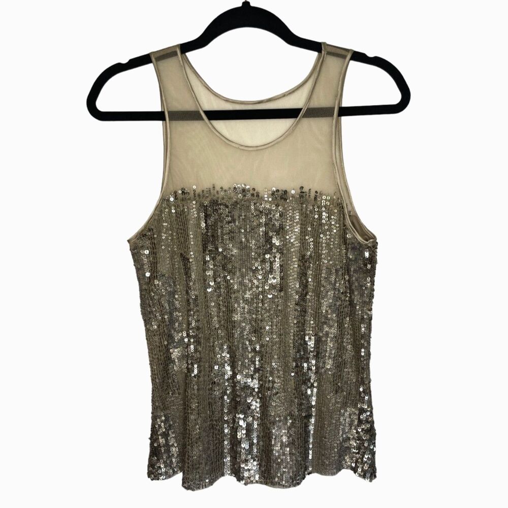 NWT Parker Gold Sequin Tank Top Size Small